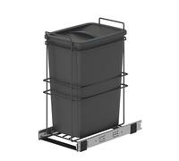 Emuca - Poubelle de Recyclage pour Cuisine, 35 L, Fixation au Fond et Extraction Manuelle, Plastique Gris Anthracite