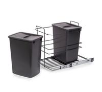 Emuca Poubelle de recyclage Recycle pour cuisine, 2 x 35 L, fixation par le bas et extraction manuelle, 1 u