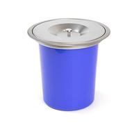 Emuca – Poubelle encastrable pour plan de travail Recycle – 5 L, acier inoxydable, avec couvercle
