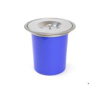 Emuca – Poubelle encastrable pour plan de travail Recycle – 5 L, acier inoxydable, avec couvercle