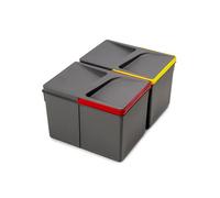 Emuca - Poubelles, Compartiments de Recyclage pour Base à Couper, Kit de 2 bacs Hauteur 216mm et capacité 12 litres