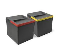 Poubelle de tri sélectif - 12 litres - anthracite - par 2 - Recycle EMUCA