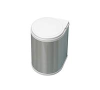 Emuca - Poubelles de Porte de Meuble, Compartiment de déchets, conteneur de 13L avec Couvercle Automatique et Fixation à la Porte, Plastique, Finition Acier Inoxydable