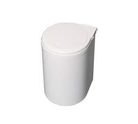 Emuca - Poubelles de Porte de Meuble, Compartiment de déchets, conteneur de 13L avec Couvercle Automatique et Fixation à la Porte, Plastique, Blanc