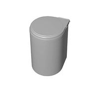 Emuca - Poubelles de Porte de Meuble, Compartiment de déchets, conteneur de 13L avec Couvercle Automatique et Fixation à la Porte, Plastique, Gris