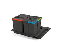 Emuca - Poubelles pour tiroir, compartiments de recyclage avec base à couper, Kit de bacs hauteur 266mm avec base 60cm