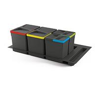 Emuca – Poubelles pour tiroir – Kit de bacs 266 mm, base 90 cm à couper, compartiments recyclage