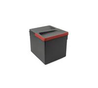Emuca - Poubelles pour tiroir de cuisine avec couvercle anti-odeurs, Compartiments de Recyclage pour Base à Couper, H 216 mm (1x12L), Plastique gris anthracite