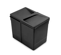 Emuca - Poubelles pour tiroir de cuisine, Compartiments de Recyclage pour Base à Couper, H 266 mm (1x15L), Plastique noir