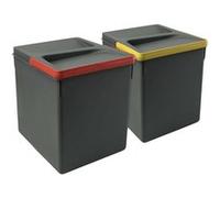 Poubelle de tri sélectif - 15 litres - par 2 - anthracite EMUCA
