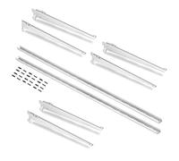 Emuca - Profilés de fixation murale et supports d’étagères Jagmet, 380, Peint en blanc, Acier