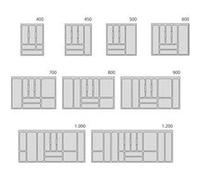 Emuca - Range-couvert pour tiroir de cuisine Vertex/Concept 500, module 600 mm .Panneau 16mm, Plastique, gris anthracite