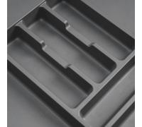 Emuca - Organisateur de Couverts, organiseur de tiroir de cuisine, range-couverts 936x482mm, 12 compartiments, module 100cm, plastique, gris anthracite