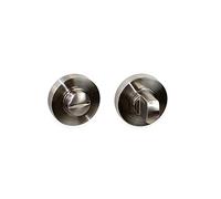 Emuca - Rosace de condamnation pour porte intérieur, Jeu 5 serrure condamnation avec rosace D.35mm, zamak, Nickel satiné