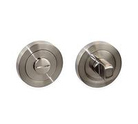 Emuca - Rosace de condamnation pour porte intérieur, Jeu 5 serrure condamnation avec rosace D.50 mm, zamak, Nickel satiné