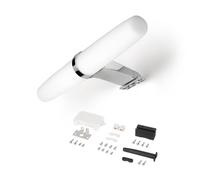 Emuca Spot LED pour miroir de salle de bain Gemini (AC 230V 50Hz), 6 W, Chromé, Plastique et Aluminium