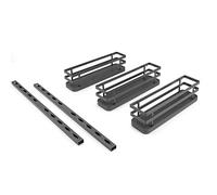 Emuca Kit plateau à épices Titane – 3 étagères, acier gris anthracite pour meuble ou suspendu