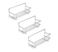 Emuca - Support à épices pour Meubles de Cuisine, étagères murales pour Pots à épices, 3 étagères, Acier, Chrome.