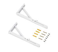 Emuca - Supports d'étagères pliables, 403mm, Jeu de 2 supports étagère pliables, charge max. 60kg, Peint en blanc, Acier