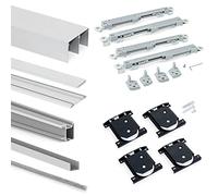 Emuca – Système coulissant pour placard Sharp 2 portes 16 mm fermeture amortie anodisé mat