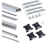 Emuca - Système coulissant pour armoires, 2 portes avec profils Vall, épaisseur 19mm, fermeture amortie, panneaux non incluses, Anodisé mat