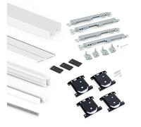 Emuca - Système Coulissant pour armoires, 2 Portes avec profils Wave, épaisseur 16mm, Fermeture amortie, Panneaux Non incluses, Peint en Blanc