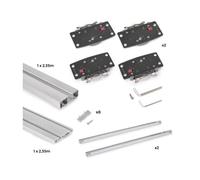 -Emuca Système de montage en surface Flow 2 en kit pour une armoire avec 2 portes coulissantes en bois avec fermeture souple.