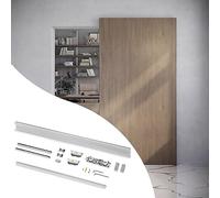 Emuca Kit de quincaillerie pour porte coulissante en bois Wall à fermeture souple, Acier et Aluminium et Plastique
