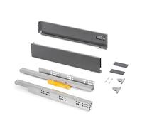 Emuca Tiroir coulissant Vertex Push Synchro réglages 3D H 93 mm 40 kg 350 mm Acier Gris antracite
