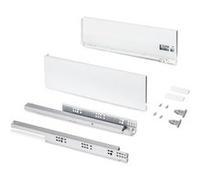 Tiroir extérieur Protone 30kg , coulisses à sortie totale et fermeture amortie, hauteur 131mm, profondeur 450mm, Acier, Peint en blanc