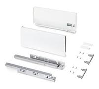 Emuca Tiroir extérieur Protone 30kg , coulisses à sortie totale et fermeture amortie, hauteur 178mm, profondeur 400mm, Acier, Peint en blanc Peint en blanc G