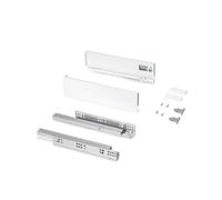 Emuca Tiroir extérieur Protone 30kg , coulisses à sortie totale et fermeture amortie, hauteur 93mm, profondeur 350mm, Acier, Peint en blanc Peint en blanc G