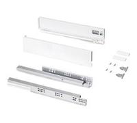 Emuca Tiroir extérieur Protone 30kg , coulisses à sortie totale et fermeture amortie, hauteur 93mm, profondeur 450mm, Acier, Peint en blanc Peint en blanc G