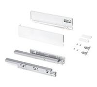 Emuca Tiroir extérieur Protone 30kg , coulisses à sortie totale et fermeture amortie, hauteur 93mm, profondeur 400mm, Acier, Peint en blanc Peint en blanc G