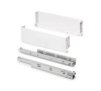 Emuca Tiroir extérieur Simplex 25kg hauteur 122mm, profondeur 440mm, acier, peint en blanc