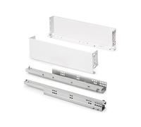 Emuca - Tiroir extérieur Simplex 25kg hauteur 122mm, profondeur 440mm, acier, peint en blanc