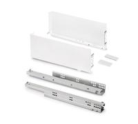 Emuca Tiroir extérieur Simplex 25kg hauteur 159mm, profondeur 440mm, acier, peint en blanc