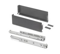 Emuca Tiroir extérieur Simplex 25kg hauteur 159mm, profondeur 490mm, acier, Gris antracite