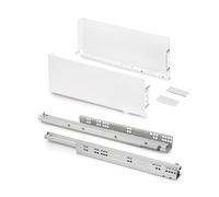 Emuca - Tiroir extérieur Simplex 25kg hauteur 159mm, profondeur 490mm, acier, peint en blanc