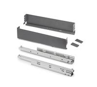 Emuca - Tiroir extérieur Simplex 25kg hauteur 88mm, profondeur 440mm, acier, Gris antracite