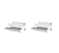 Emuca Tiroir extérieur Vertex 178x500 + 2 pcs Tiroir extérieur Vertex 93x500, Charge 40kg, Peint en Blanc, Acier,
