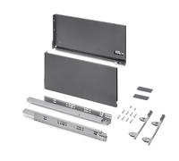 Emuca - Tiroir extérieur Vertex 3D 60 kg hauteur 242 mm, Profondeur 500 mm, Gris anthracite, Acier