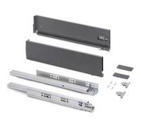 Emuca Tiroir extérieur Vertex réglages 3D 131mm 40kg profondeur 450mm acier gris anthracite