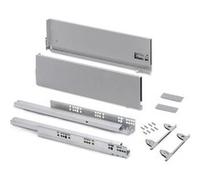 Emuca Kit tiroir Vertex pour cuisine et bain 3D H178 mm P400 mm 40 kg, acier gris, fermeture amortie