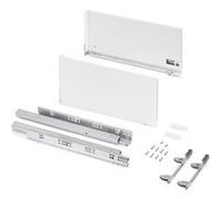 Emuca Tiroir extérieur Vertex avec réglages 3D hauteur 242mm, 60kg, profondeur 500mm, acier, peint en blanc Peint en blanc G