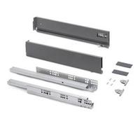 Emuca Kit tiroir Vertex 3D H93 mm P270 mm 40 kg - fermeture amortie - gris anthracite