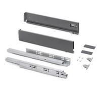 Emuca - Kit tiroir cuisine et bain à régulation 3D H93 P400 40kg fermeture amortie gris anthracite