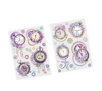 EMUKOEP 2 Pièces D'autocollants de Bricolage Manuels, Horloge, Numéro de Fleur, Bonne responsabilité, Autocollant de Journal Unique pour les Planificateurs, Journal, Enveloppe, Album (Violet)