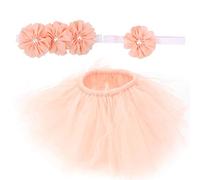 EMUKOEP Adorable Robe de Photographie de nouveau-né, Jupe, Bandeau enveloppé sur la Poitrine pour Bébés, Costume de Princesse Idéal pour les Séances Photo et les Fêtes (Cent jours)