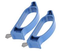 EMUKOEP Affûteur de Pêche sur Glace Compact, Coupe Longue Durée pour Pêcheurs, Ensemble de 2 Pièces ABS Bleu 3,9x1,6x0,5 Pouces